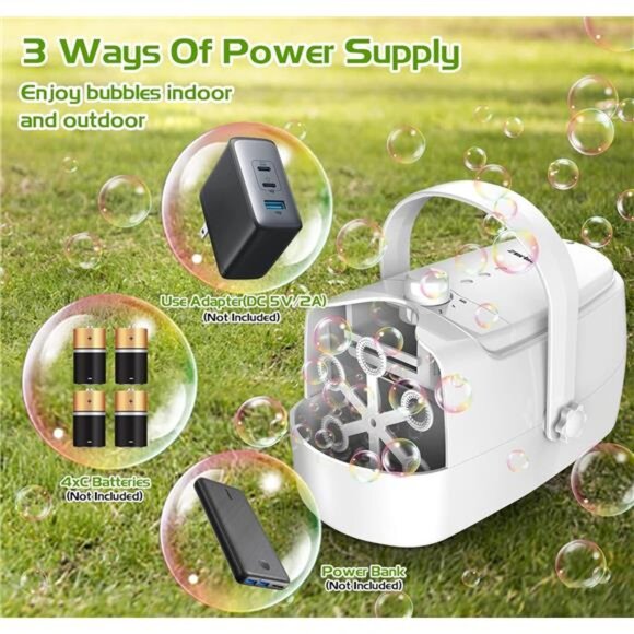 Bubble Machine Durable Automatic Bubble Blower, 18000+ Big Bubbles Per Minute - Picture 5 of 7